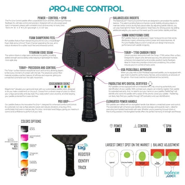 Pro Line Control 16mm Pickleball Paddle - Image 7