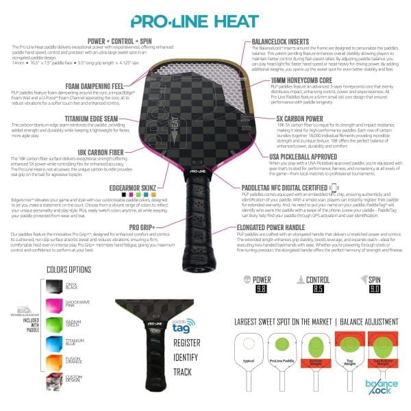 Pro Line Heat 16mm Pickleball Paddle - Image 7