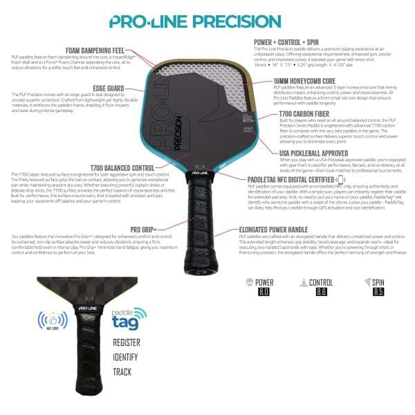 Pro Line Precision 16mm Pickleball Paddle - Image 3